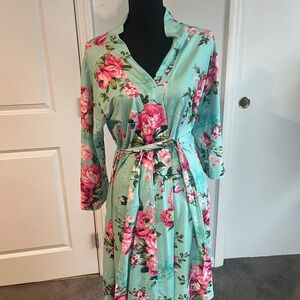 Floral Robe with Pink Roses